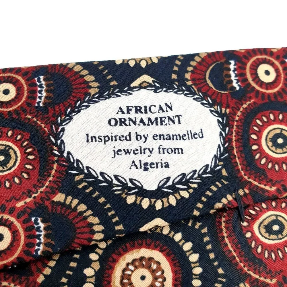 Unicef Mens Necktie African Ornament Inspired United Nations Childrens Fund Gift - Picture 8 of 8